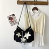 Korean Star Embroidered Crossbody Bag Lightweight Large Capacity Corduroy Commuter Shoulder Bag Women's Multiple Pockets Handbag