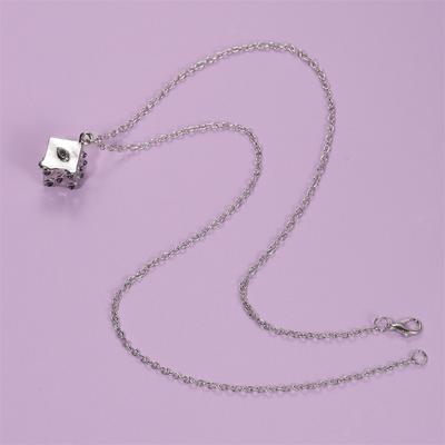 Mystical Seal Cube Pendant Necklace Vintage Bronze Gothic Alchemy Statement Jewelry for Men Women Unisex Cosplay Gift