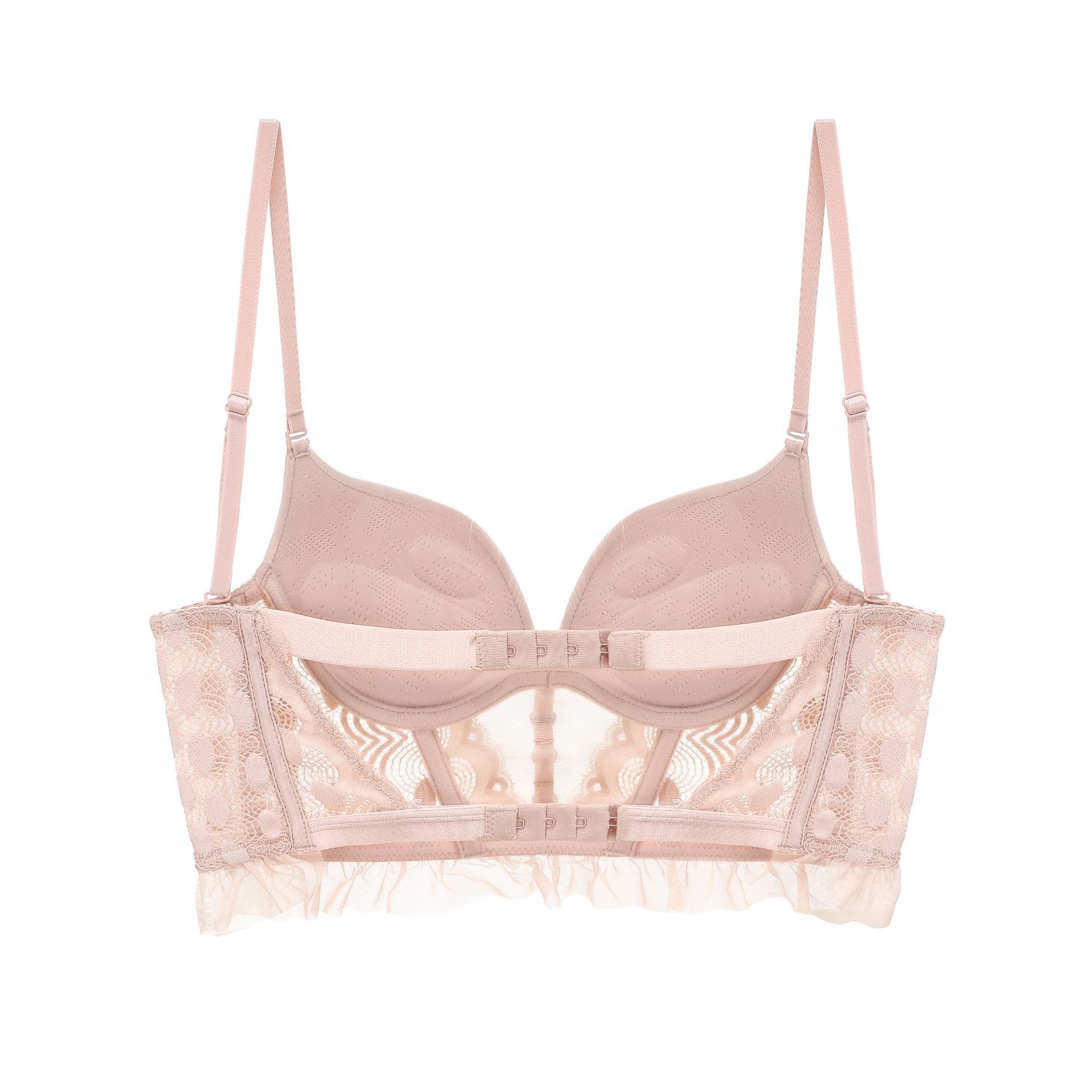 

Sexy U-shaped beautiful back underwear women s lace fish bone suspender bra small chest gathering vest top support bra 70A