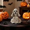 Yousheng Halloween Ghost Figurine, Scary Face Ghost Statue, Resin Spooky White Ghost Decoration for Indoor Home, Office, Desk