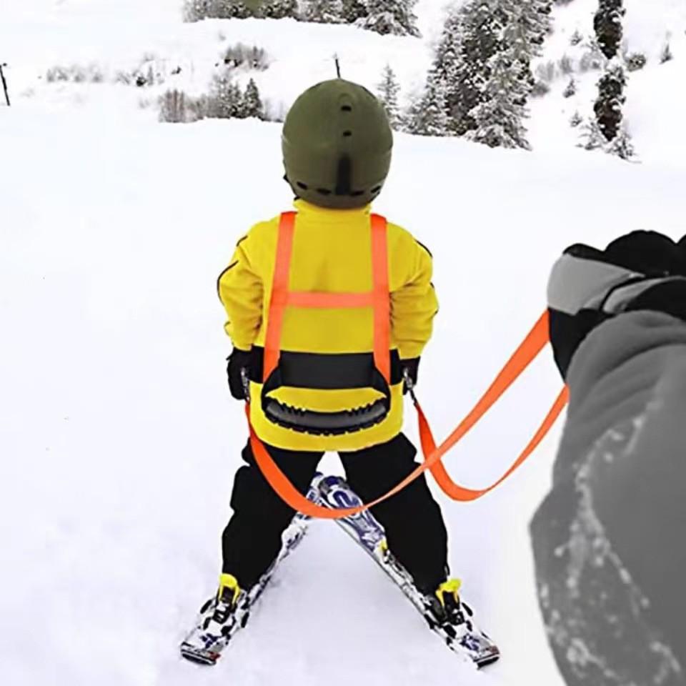 Adjustable Anti-Fall Ski Harness for Kids: Safety Chest, Back Strap, and Leash
