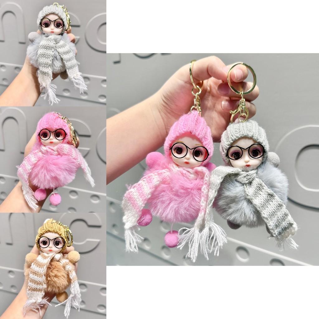 Delightful Plush Big Eye Doll Keyring Fluffy Rabbit Style Ideal For Friends And Family