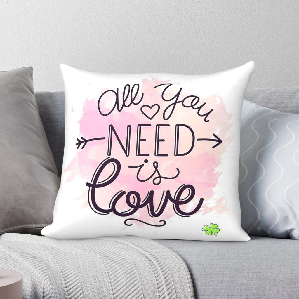 All You Need Is Love Song Square Pillowcase Polyester Linen Velvet Printed Zip Decor Pillow Case Bed Cushion Cover