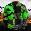 Men's Vintage Halloween Print Half Zip Crewneck Sweatshirt