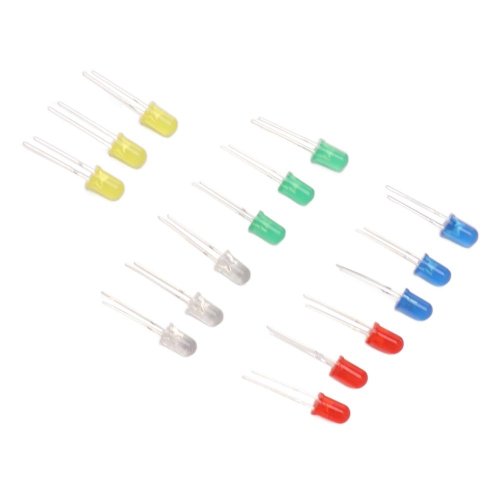 100PCS 5 Color Light Emitting Diodes ABS LED Diode Lights 5mm LED Diodes  DIY Science Project