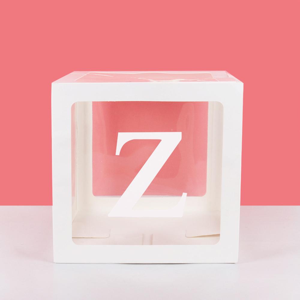 Runtow 1pc 25cm Transparent Letter Box ,Birthday Wedding Custom Name Balloon Box ,1st Birthday Party Decorations, Baby Shower