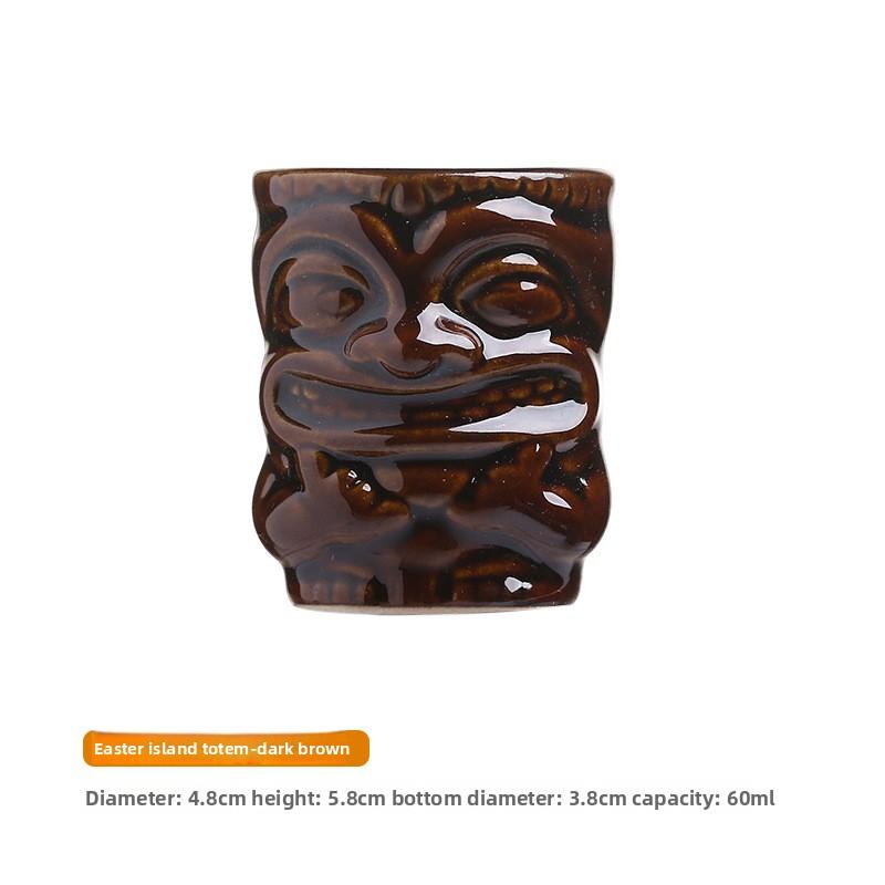 Mini Keramik Tiki Cocktailbar Zubehör Tiki Becher Schnapsglas Wein Set Hausbar Spirituosenbecher Schnapsgläser Wodka 50ml 55ml 60ml