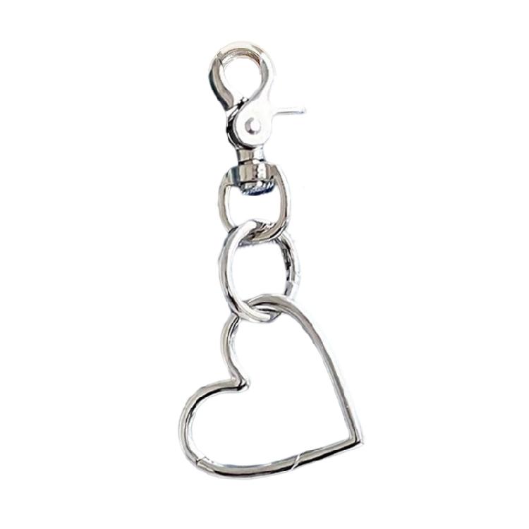 Portable and Stylish Bag Charm Heart/Circular Ring Shaped Keyring Multifunctional Keychain Pendant Backpack Decoration
