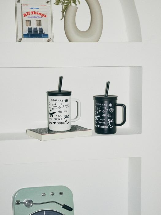 

THERMOS [Thermos] Inapisquare Dishwasher-safe Insulated Compact Straw Cup & Straw Tumbler TKHA-720KC 720ml Inapi White (IPWH)