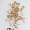1Pcs Golden Silver Lace Applique Beads Neckline Collar Appliques Embroidery Lace Trim Fabric Cloth Sewing Patchwork