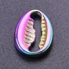 5pcs Color Chameleon Fish Tail Pendant Stainless Steel Charm Diy Jewelry Making Supplies Woman Shell Necklace Charms Accessories