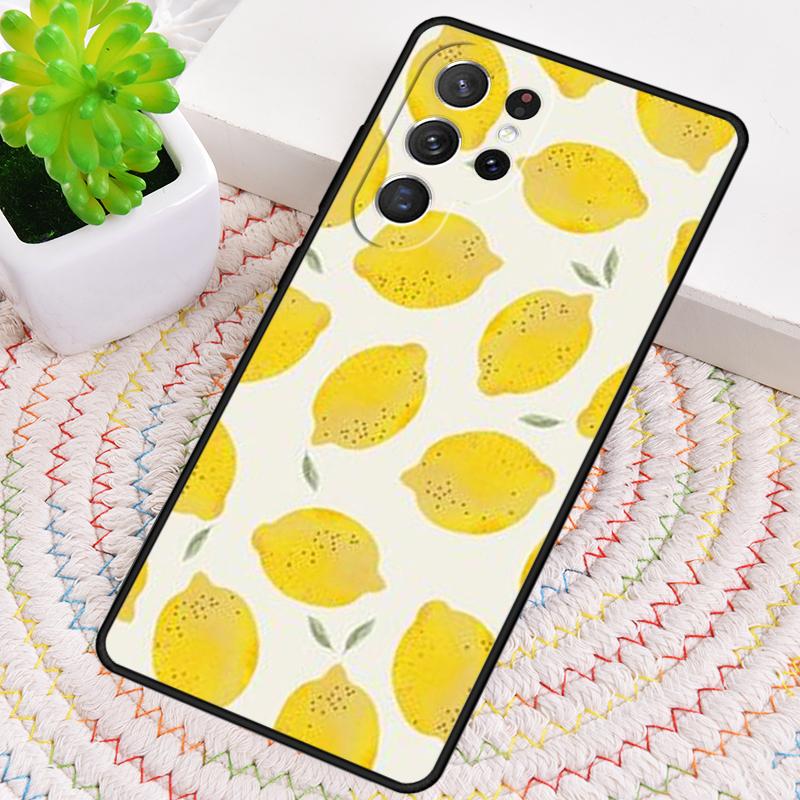 Lemons Yellow Fruit Pattern Silicone Phone Case For Samsung Galaxy note 10 pro S26 S25 S24 S23 S22 S21 Plus S25Ultra Capa Cover