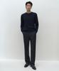 [Plus] Straight Wool Slacks [Navy]