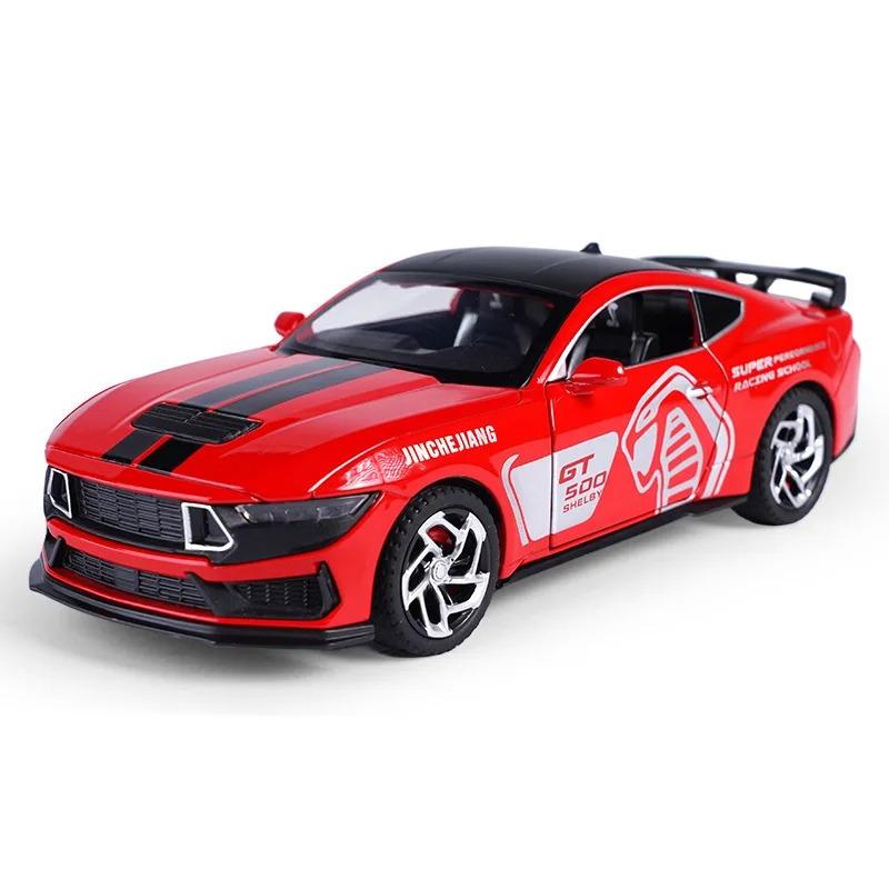 1/32 Ford Mustang Shelby GT500 Alloy Sports Car Model Diecasts Metal Toy Track Racing Car Model Sound and Light Collection Kids Gifts