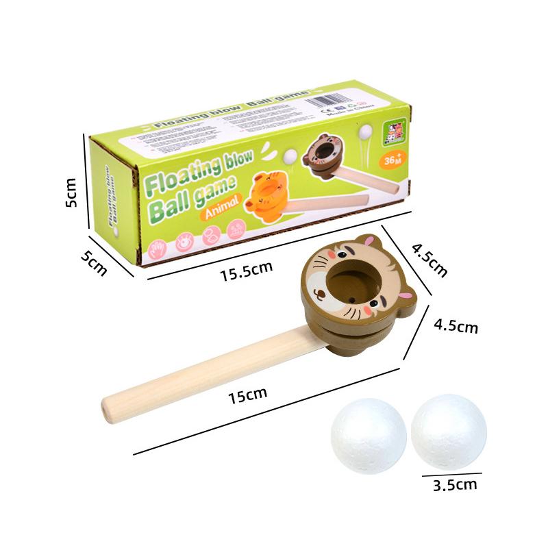 Suspended Blow Ball Toy Colorful Animal Head Blow Pipe Toy Kids Interactive Game Toy