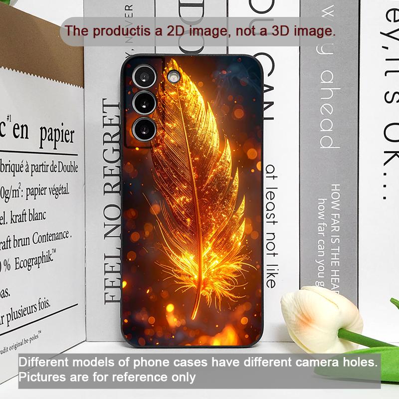 Luxury Phoenix Fire Feather Pattern Phone Case for Samsung Galaxy S25 S24+ S23 Ultra S22 Plus S20 S21 FE M53 M34 5G Soft Covers