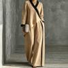 2026 Autumn Women's Clothing Popular Contrasting Color V-neck Irregular Top Wide-leg Pants Loose Casual Suit