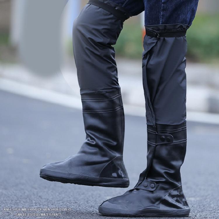 2x Waterproof Wear-resistant High-tube Motorcycle Rain Boot Covers Outdoor Shoes