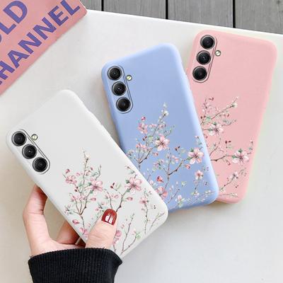 Flower Patterned Soft Silicone Case For Samsung A55 M35 S24 Xiaomi Redmi Note 13 Pro 13C iPhone Huawei Honor Realme Camera Protective Shockproof Cover
