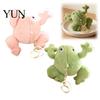 Compact Plush Animal Decor Cute Frog Keychain, Soft Stuffed Pendant with Raised Paw, Cartoon Keyring Bag Charm for Backpack, Mini Doll Gift
