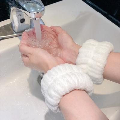 Fashion 2pcs One Pair Wash Face and Wrist Band Absorb Water Sweat Wiping Bracelet Hairband Moisture Proof Sleeve Wrist Guard