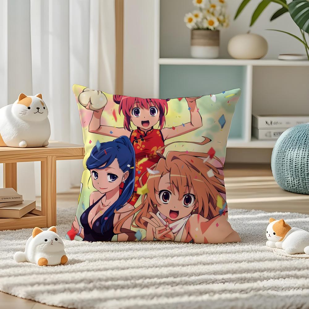 Anime Toradora Kissenbezug Seidig Elegant Komfort Sofa Bett Unsichtbarer Reißverschluss