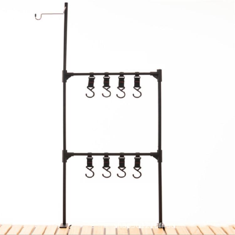 Multi-function Camping Cookware Stand Hanging Organizer with Hooks for Camping