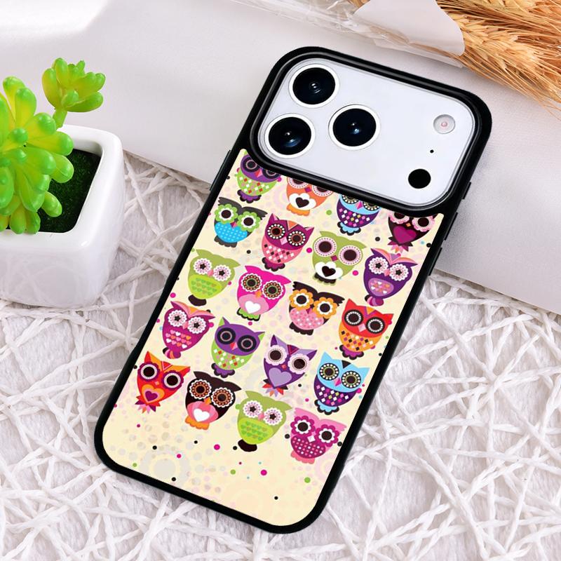 lovely owl animal Diy Colorful Phone Case for iPhone 17 Air 16 15 11 12 14 13 Pro Max Shockproof Cover