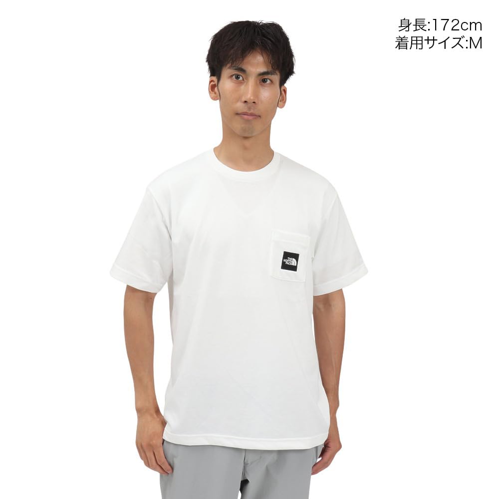 The North Face Short Sleeve Square Logo Pocket Size L T-Shirt, S/S Tee, White,