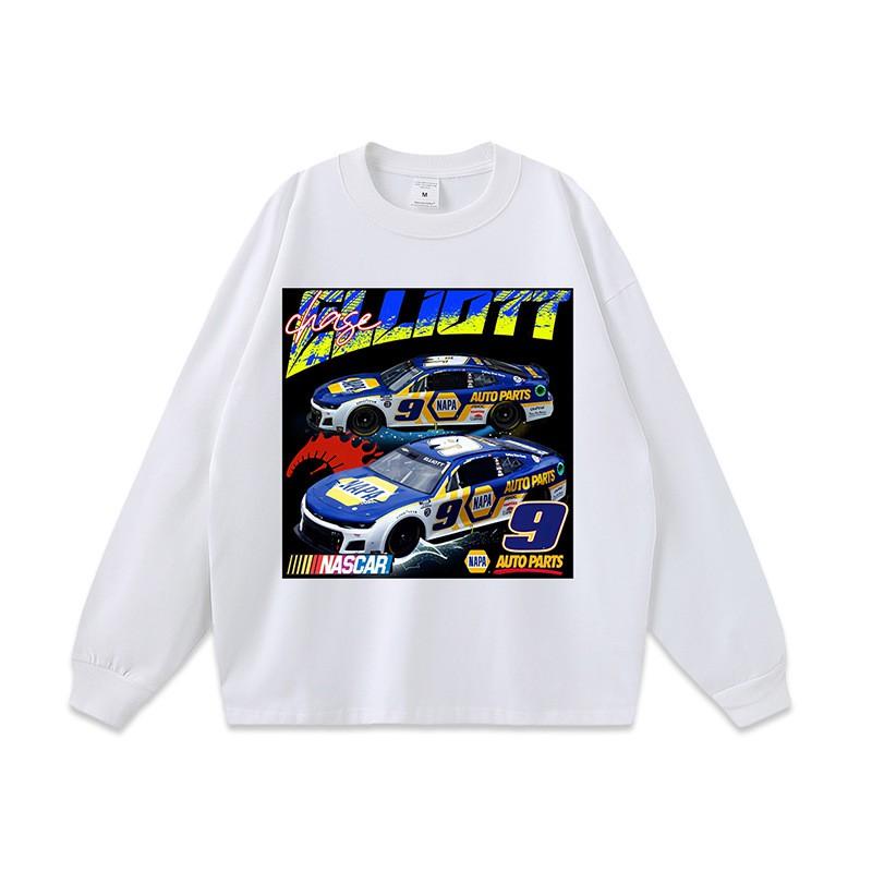 Unisex Vintage Washed Cotton Tee With Racing Graphic Print Loose Fit Casual Short Sleeve T-Shirt