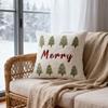 Weihnachtsbeleuchtung Bestickter Kissenbezug Amerikanischer Retro Wohnzimmer Sofa Kissen Kissen Weihnachtliche Atmosphäre Heimdekoration