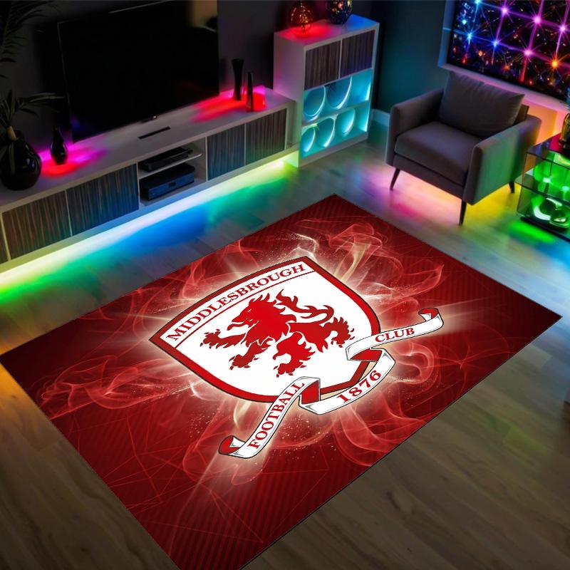 Middlesbrough Design Crystal Velvet Carpet Cozy Non?Slip Printed Rug For Bedroom Living Room Entrance