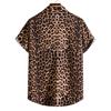 Pánská košile Leopardí květinová Slim Fit Krátký rukáv Havajská košile Párty Pláž Ležérní košile Plus Size