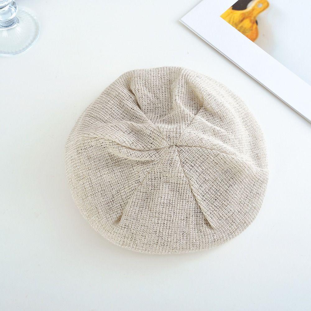 Double Layer Knitted Outdoor Baggy Skullcaps Polyester Fashionable Baotou Hat  Autumn Spring
