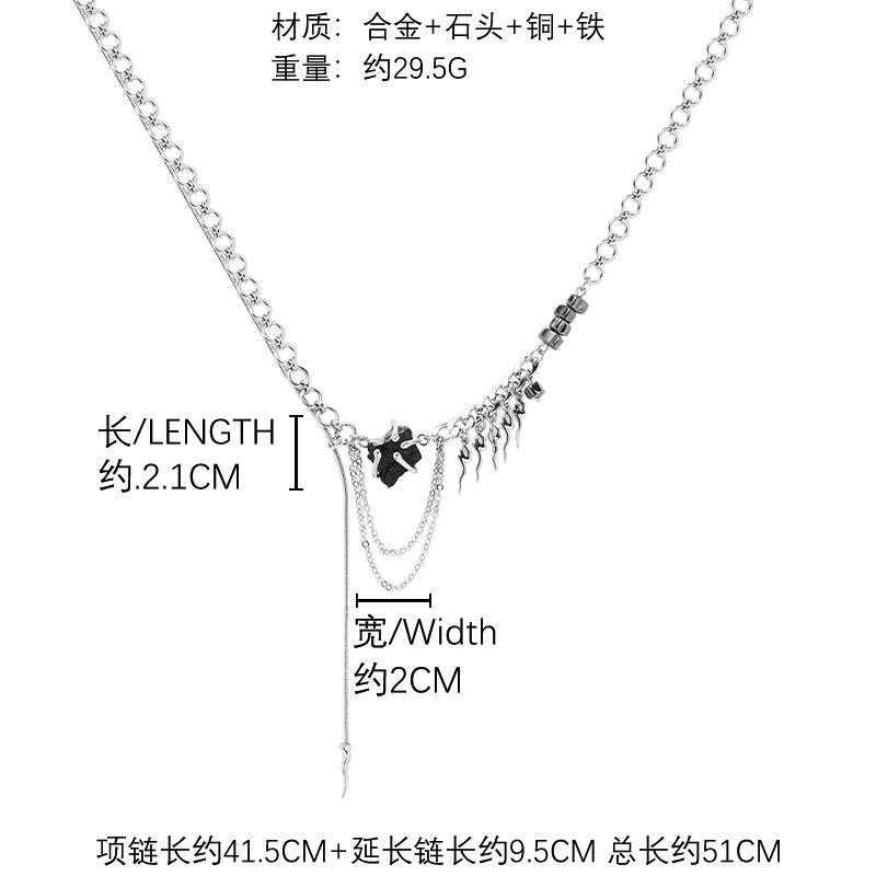 Unique ins cold wind necklace light luxury niche design retro original fringed pendant collarbone chain female