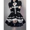 Autumn Japanese Style Gothic Cosplay Party Dress Women Long Sleeve Ruffle Lace Black Mini Dresses Y2k Vintage Lolita Dress New