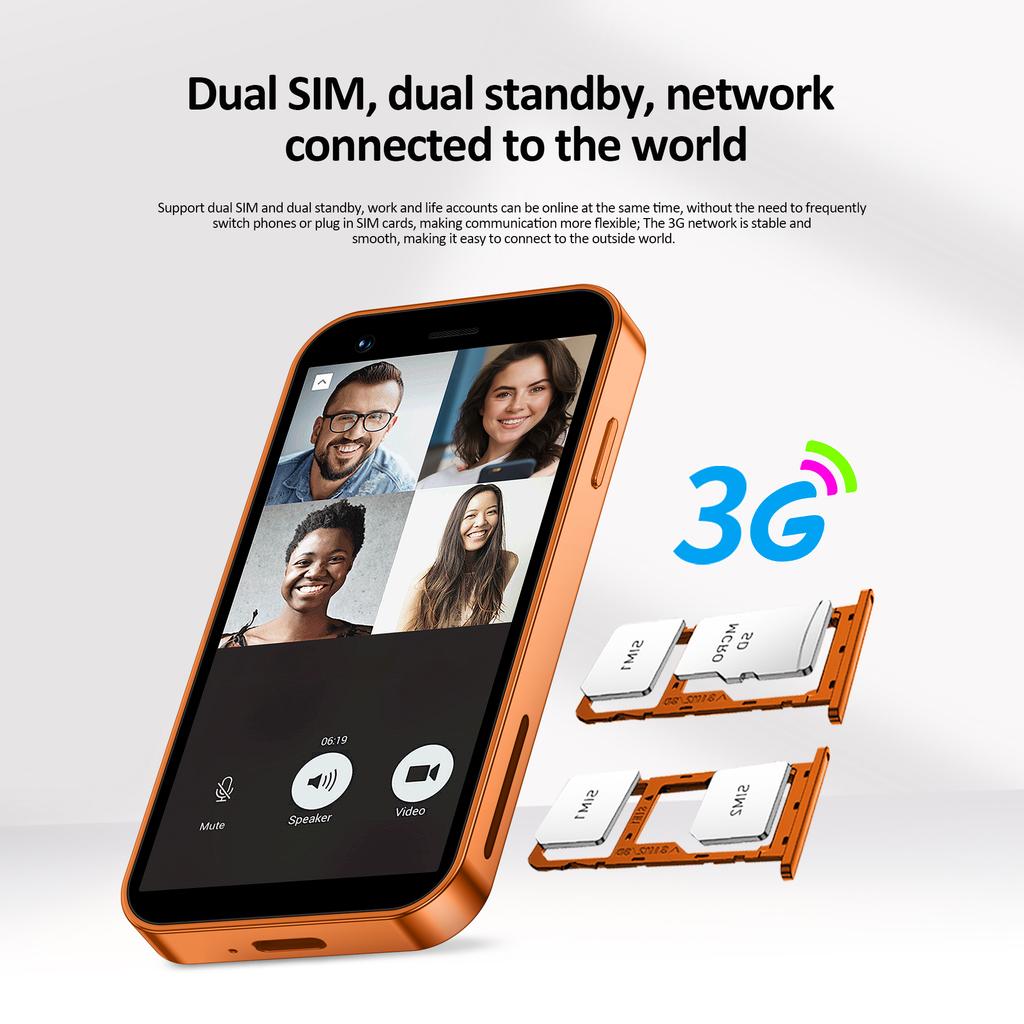 SERVO 18SE MINI Kleines Android-Smartphone 3G WCDMA Dual-SIM-Karte 2GB+16GB Play Store Wi-Fi Gesichtserkennung 3,0 Zoll Mini-Smartphones