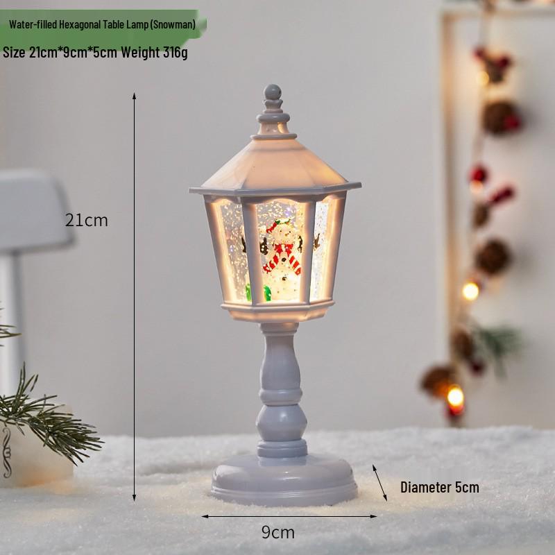 Christmas LED Flame Telephone Booth Ornament - Small Oil Lamp Prop for Coffee Shop, KTV, Scene Decor.