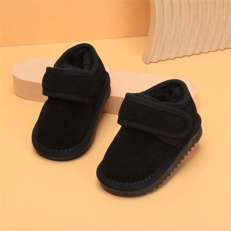 

Genuine Leather Winter Baby Shoes Warm Plush Toddler Boys Girls Cotton Shoes Rubber Sole Outdoor Tennis Fashion Little Kids Boot 21