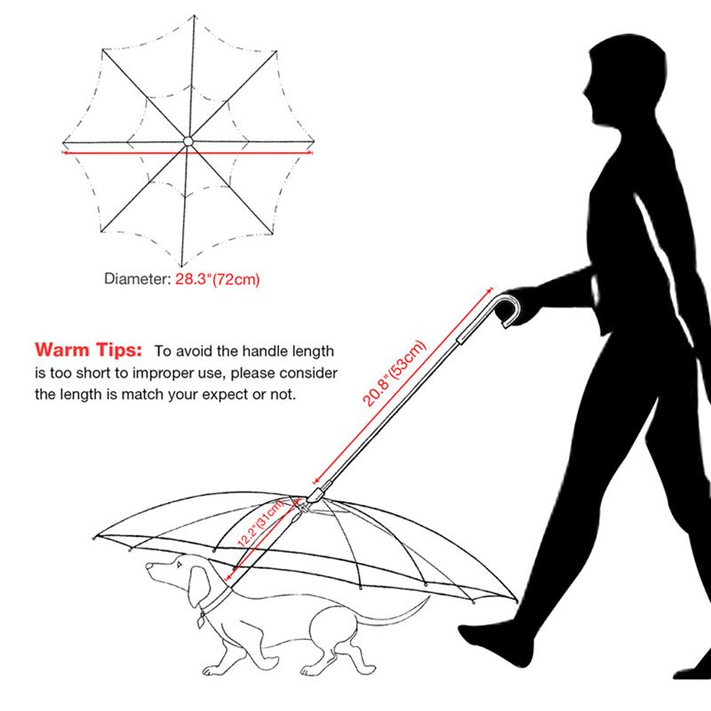 Transparent Pet Umbrellas Small Dog Umbrella With Dog Leash Iron Chain As Raincoat For Dogs Beautiful Package Pet Supplies