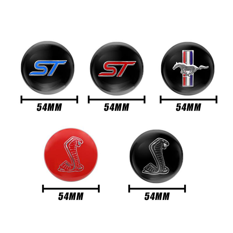4pc 3D 54mm Car Emblem Wheel Hub Center Cap Badge Covers Auto Accessory For Ford Fiesta Mondeo Fusion Escape Edge Ecosport Focus