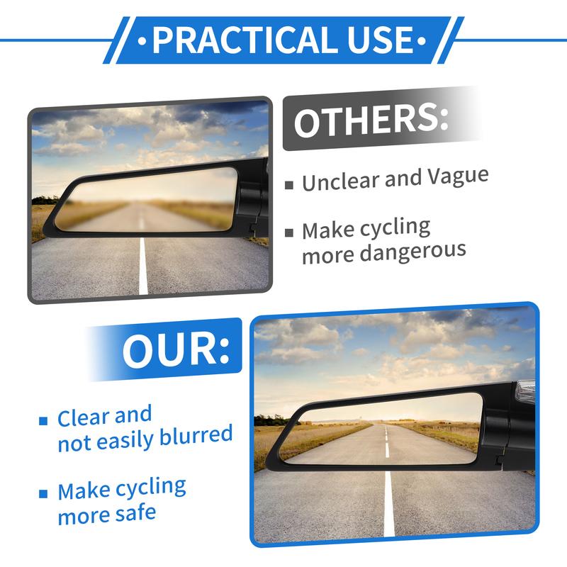 Motoforti 1 Set Motorcycle Rear View Mirrors Dual Sport Mirror Universal Adjustable Aluminum Alloy Black M8/M10 Polygonal Shape