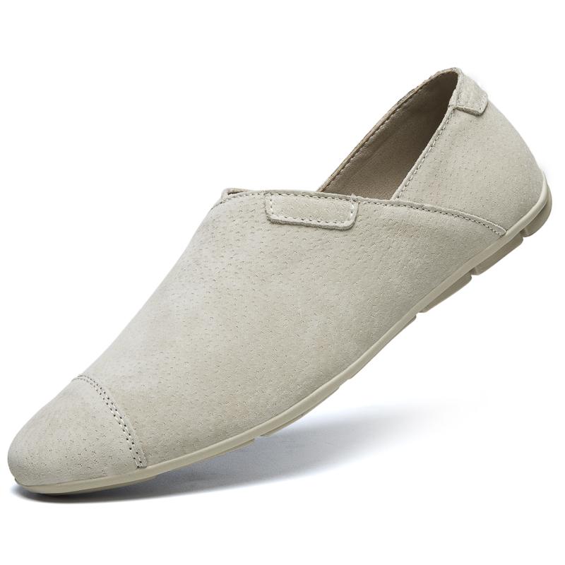 Fashion Fashion Genuine Leather Men lazy shoes Italian Casual Leather Slip on Minimalist Loafers Brand Comfy Soft Bottom Driving Shoes