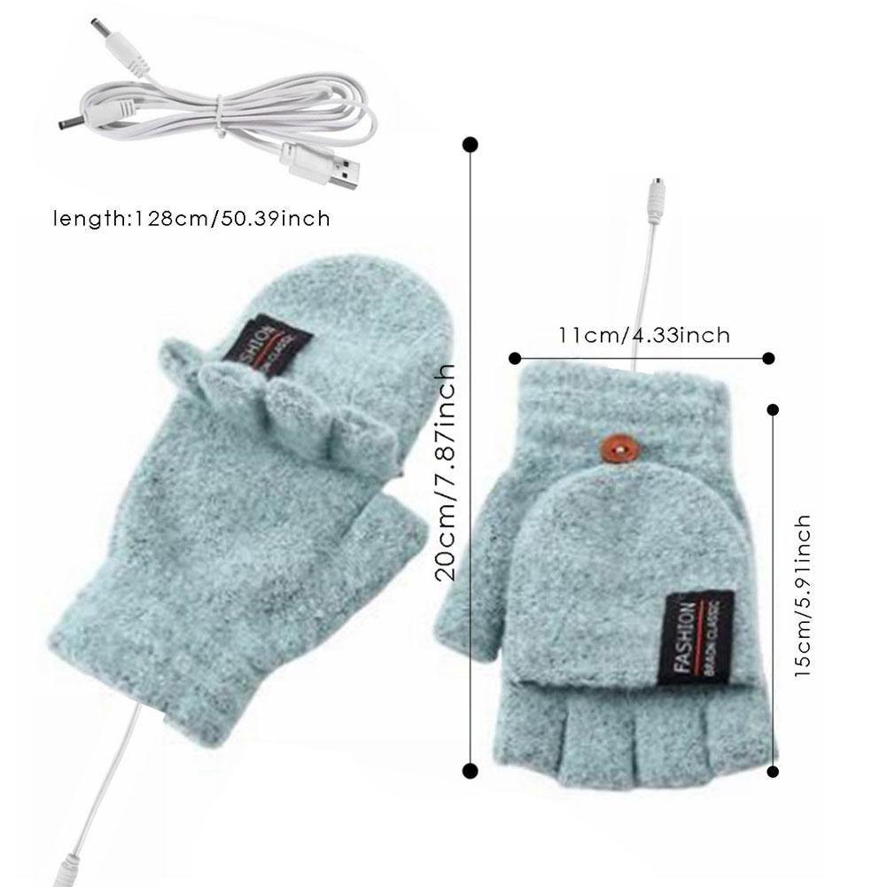 USB Electric Heated Gloves Adjustable Temperature Fingerless Hands Warmer Touchscreen Electric Thermal Gloves Warm Winter Warmer
