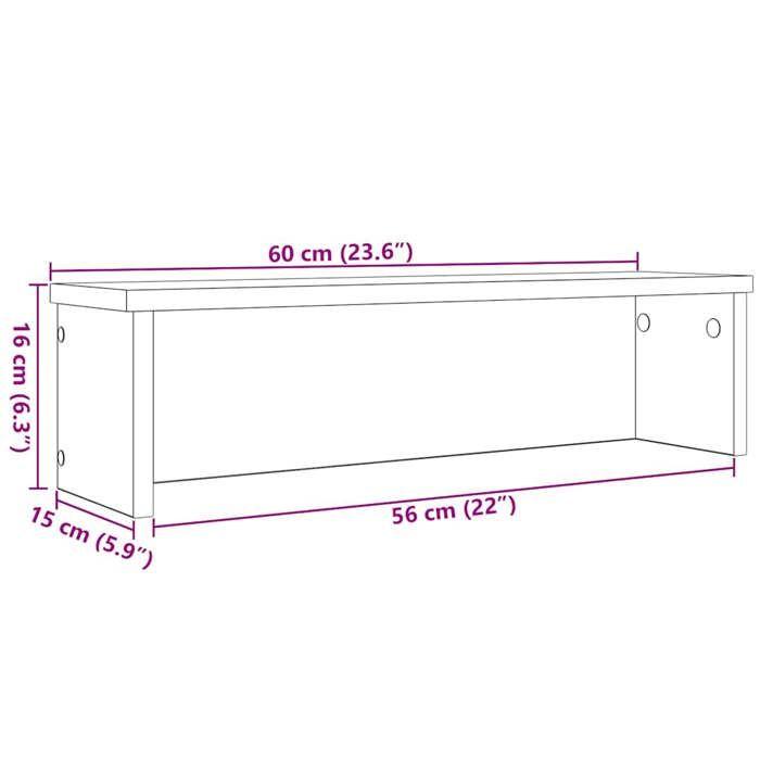 VidaXL Stackable Kitchen Shelf Concrete Grey 60x15x16 Cm, Kitchen Storage Shelf, Cabinet Organizer,, Shelf 860505