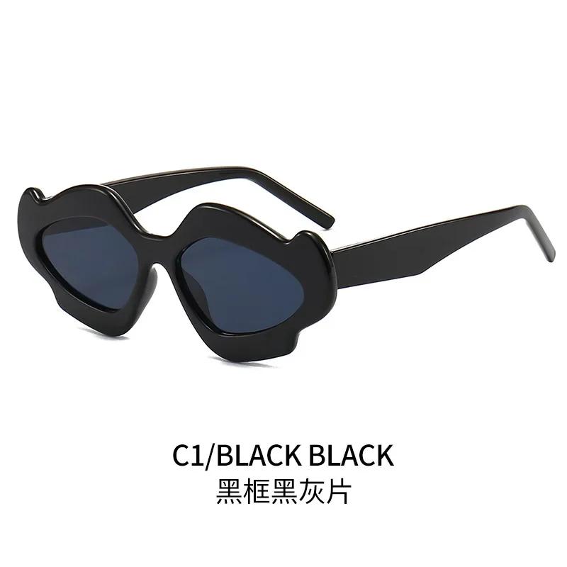 Vintage Flower Women Sunglasses Stylish Irregular Shape Gradient Shades Trendy Luxury Brand Design Party Eyewear