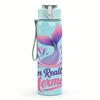 1PC Colorful Mermaid Quote 750ml Color Plastic Sports Water Bottle Leakproof Flip Straw Lid Suitable for Sports Office Home Use