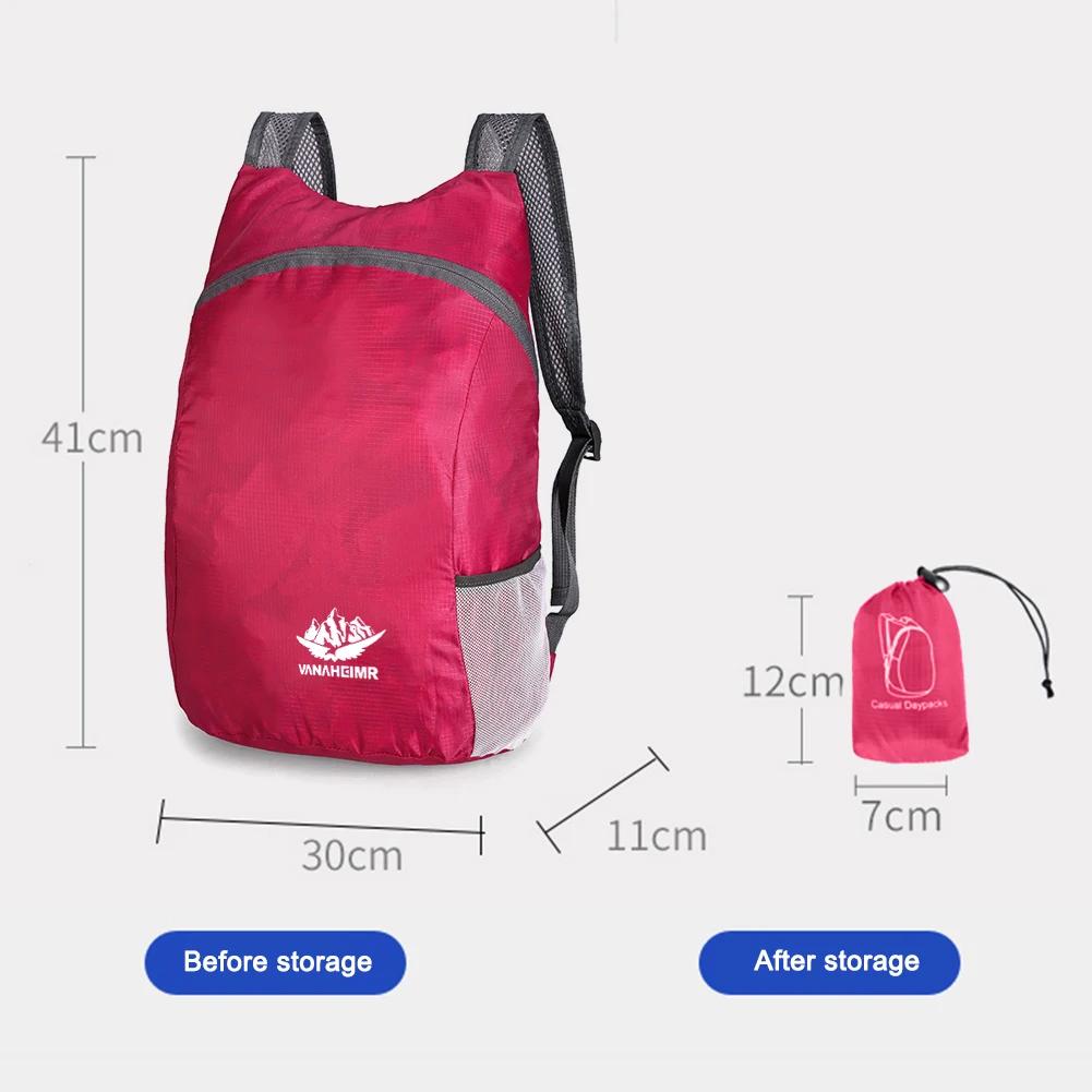 

15L Lightweight Packable Backpack Foldable ultralight Outdoor Folding Backpack Travel Sports Bag Hiking Daypack for Men Women рожевий червоний колір