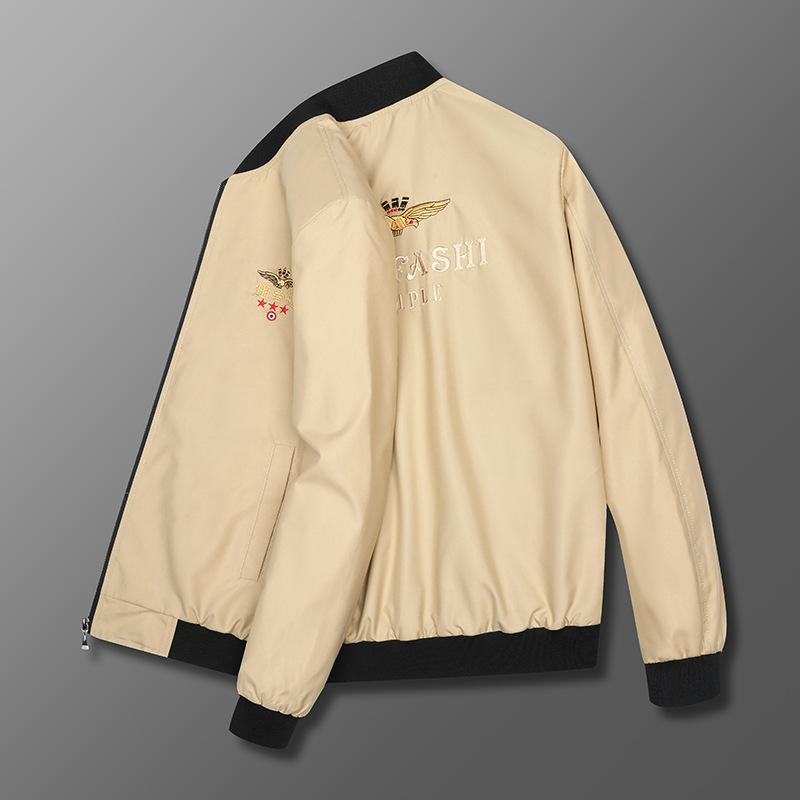 Men 'S Jacket Stand Collar Slim Embroidered Jacket