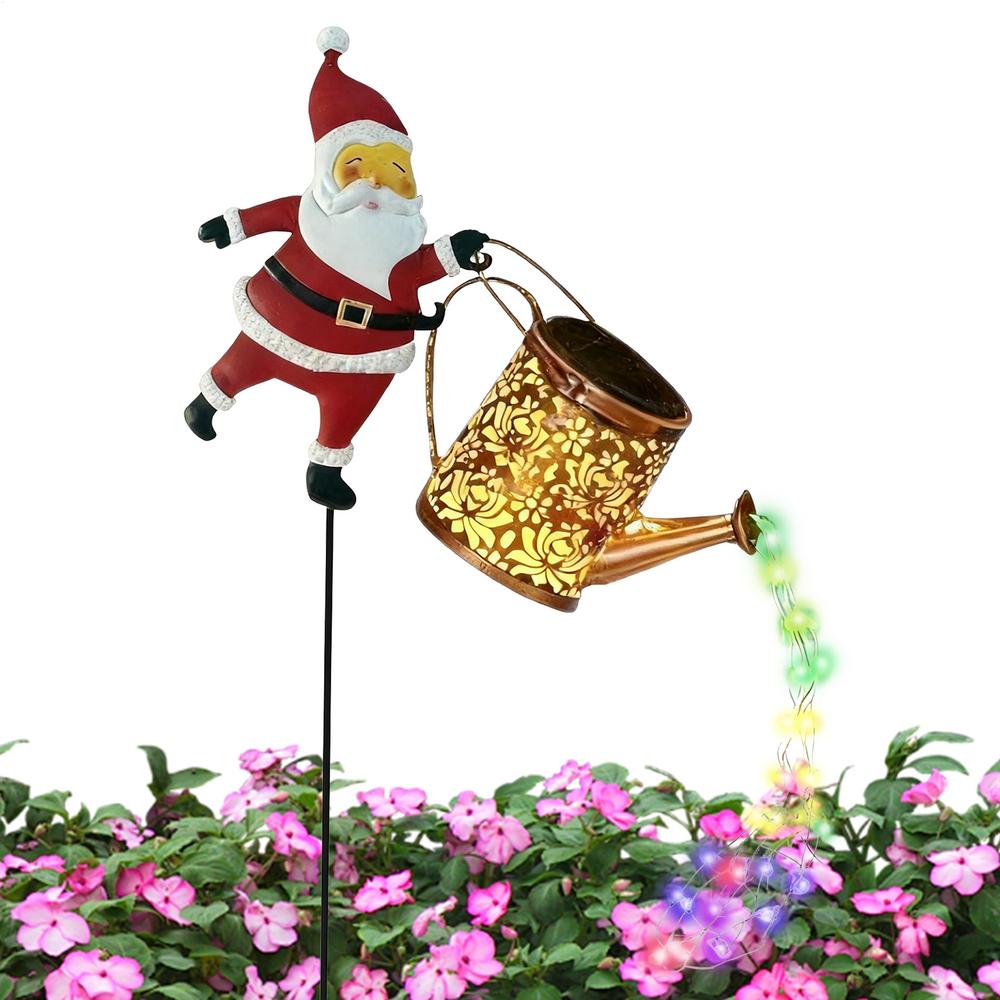 Christmas Solar Lights Outdoor Santa Claus Ground Lamp Yard Decoration Outdoor Garden Lawn Decorative Lights For Lawn Pathway